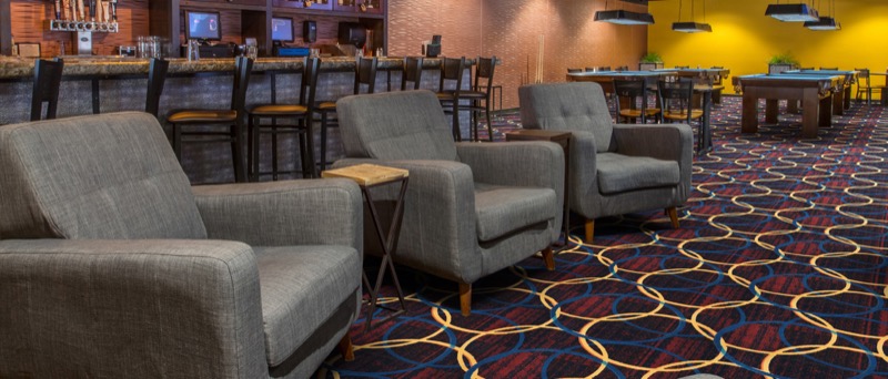 Joy Carpets hospitality carpet in hotel lounge