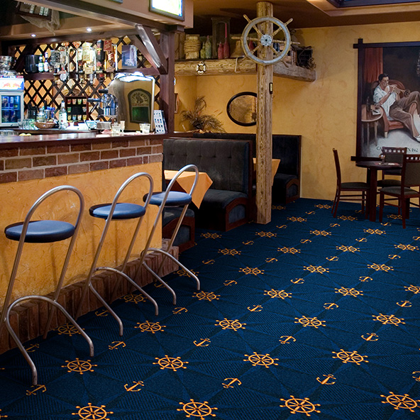 Joy Carpets Kaleidoscope nautical hotel bar carpet